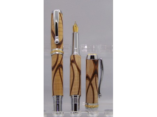 Birdseye maple Triton pen and fountain pen 